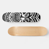 Skateboard Style Masque Tiki - Noir sur Blanc (Horz)