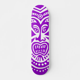 Skateboard Style Masque Tiki - Violet sur bois