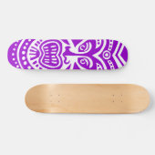 Skateboard Style Masque Tiki - Violet sur bois (Rétro) (Horz)