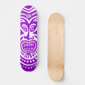 Skateboard Style Masque Tiki - Violet sur bois (Rétro) (Recto)