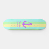 Skateboard Style Rainbow Pastel couleurs Ancre personnalisée (Horz)