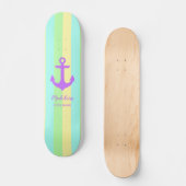 Skateboard Style Rainbow Pastel couleurs Ancre personnalisée (Recto)