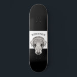 Skateboard Styliser Labrador Retriever Personnalisé Skateboar<br><div class="desc">Retrait du labrador stylisé imprimé personnalisé avec le nom de votre chien. Illustration de l'art de laboratoire. Ajoutez le nom de votre chien.</div>