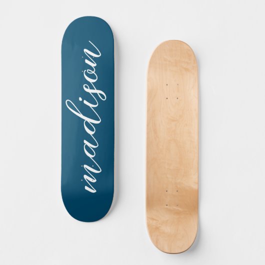 Skateboard Stylish Signature simple Marine Bleu Monogramme (Recto)