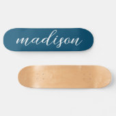 Skateboard Stylish Signature simple Marine Bleu Monogramme (Horz)