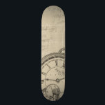 Skateboard Stylos de fontaine et Watchface avec des notes<br><div class="desc">On dirait que quelqu'un prenait beaucoup de notes ! Cette peinture contemporaine de stylos à fontaines et d'un mirador illustre la perte de temps pour les diverses activités banales,  mais importantes,  de nos vies. Obtenez votre copie aujourd'hui !</div>