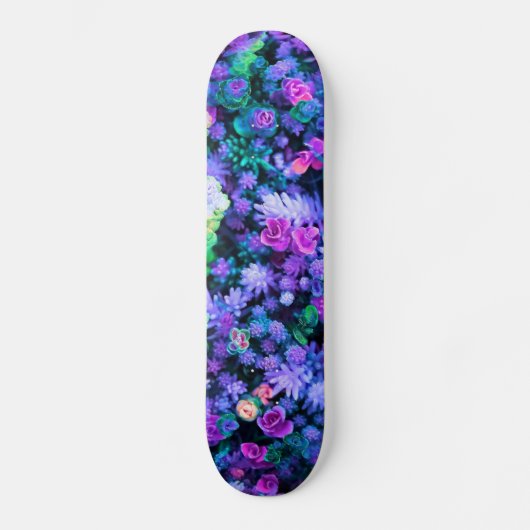 Skateboard Succulents floraux roses et pourpres Girly (Recto)