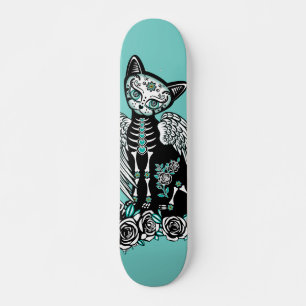 Skateboard Sugar Skull Kitty