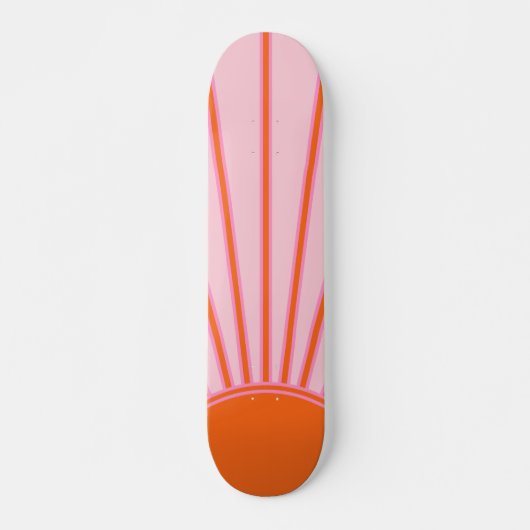Skateboard Sun Sunrise Pastel Pink et Orange Sunshine (Devant)