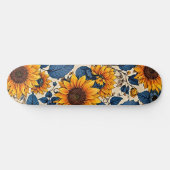 Skateboard Sunflower Skies : Un Artwork Floral Radiant (Horz)