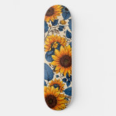 Skateboard Sunflower Skies : Un Artwork Floral Radiant (Recto)