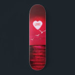 Skateboard Sunset Love - Romantique - Noir Rouge - Personnali<br><div class="desc">Sunset Love - ajouter votre texte / nom / plus ..</div>