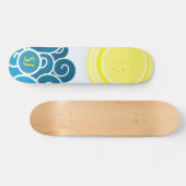 Skateboard Sunshine monogramme cool avec planche à roulettes (Horz)