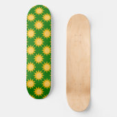Skateboard Sunshine Sun Pattern Design On Green  (Recto)
