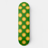 Skateboard Sunshine Sun Pattern Design On Green  (Recto)