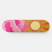 Skateboard Sunshine Sunrise Retro les années 70 Boho Yellow R (Horz)