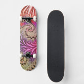 Skateboard Super Abstrait Digital Funky Boho Spiral Fractal (Recto)
