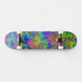 Skateboard Super coloré Boho Hippie Trippy Rainbow Fracty (Horz)