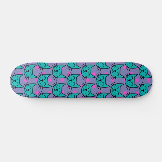 Skateboard Super Cute Cat pattern (Horz)
