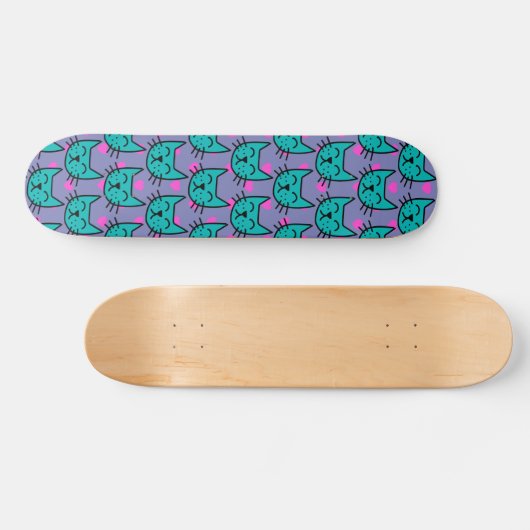 Skateboard Super Cute Cat pattern (Horz)