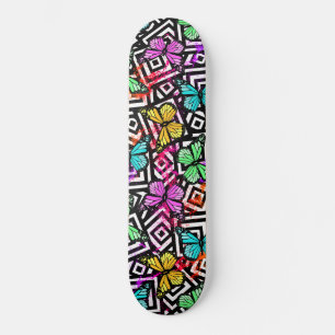 Skateboard Super Kawaii Rainbow Splash Carrés papillon