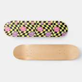Skateboard Super psychédélique Retro Smiley Checkerboard, (Horz)