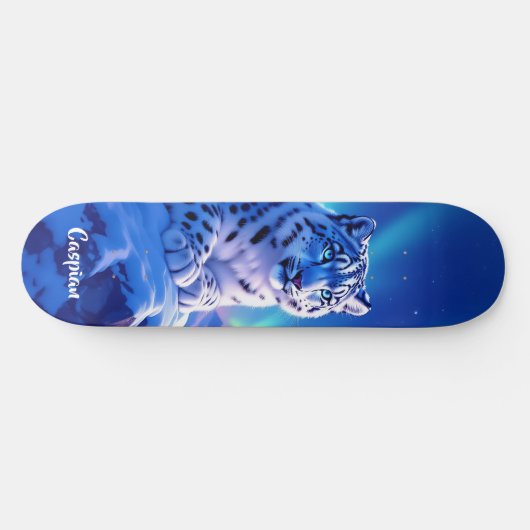 Skateboard Superbe léopard des neiges sur Mountain Rock (Horz)