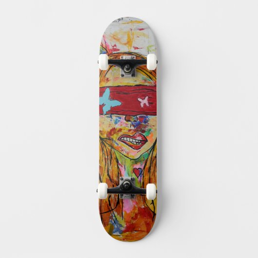 Skateboard Superbe Planche à Roulettes Artistique Aveuglée ! (Recto)