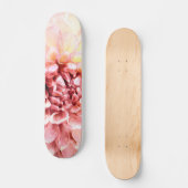Skateboard Superbe tête de fleur de dahlia rose presque (Recto)