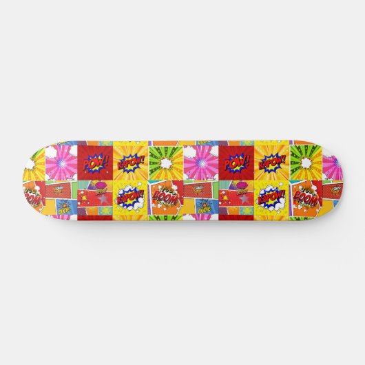 Skateboard Superhero comic pop art background  (Horz)