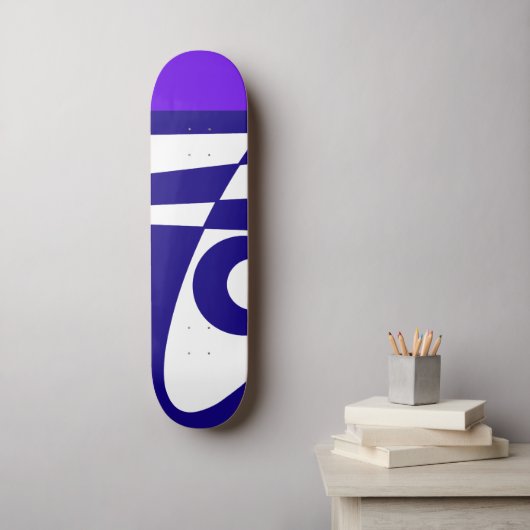 Skateboard Surf Abstrait - Indigo Purple Navy Bleu Blanc (Art mural)