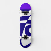 Skateboard Surf Abstrait - Indigo Purple Navy Bleu Blanc (Recto)