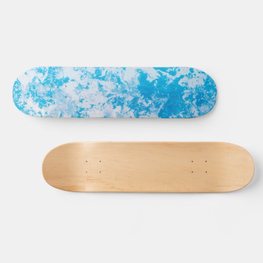 Skateboard Surface de la planète de glace bleue et blanche (Horz)