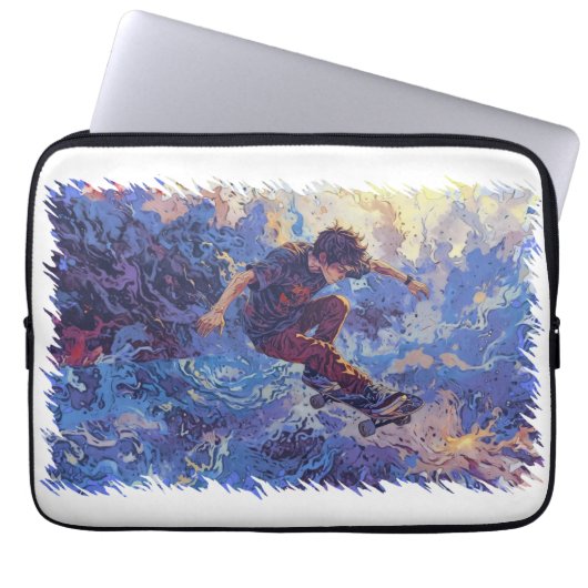 Skateboard Surfen - Skateboarder Laptop Sleeve (Voorkant)