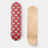 Skateboard Swan Birds Pattern Design on Red (Recto)