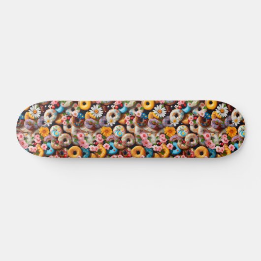 Skateboard Sweet Donuts Seamless Pattern Design (Horz)