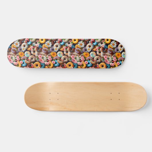 Skateboard Sweet Donuts Seamless Pattern Design (Horz)