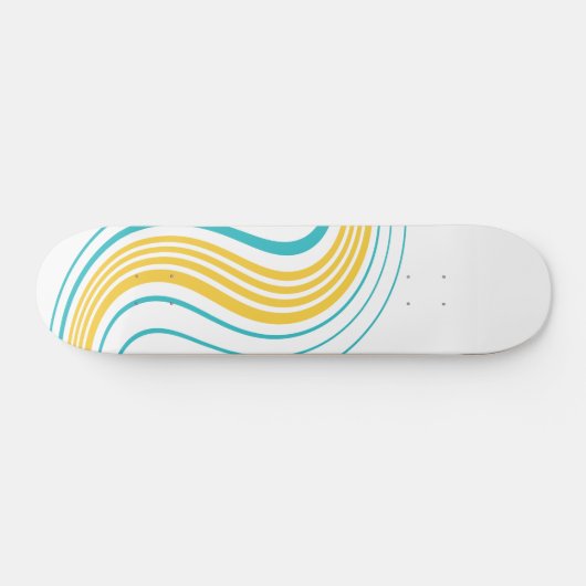 Skateboard Swirl simple - Turquoise et jaune (Horz)