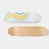 Skateboard Swirl simple - Turquoise et jaune (Horz)