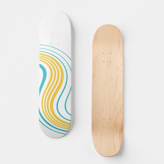 Skateboard Swirl simple - Turquoise et jaune (Recto)