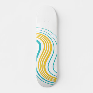 Skateboard Swirl simple - Turquoise et jaune
