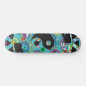 Skateboard Symbole bleu et noir de Yin Yang (Horz)
