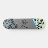 Skateboard Symbole d'amour chinois sur Sakura Tree Inséparabl (Horz)
