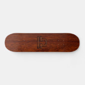 Skateboard Symbole de la Libra Zodiac sur l'acajou (Horz)