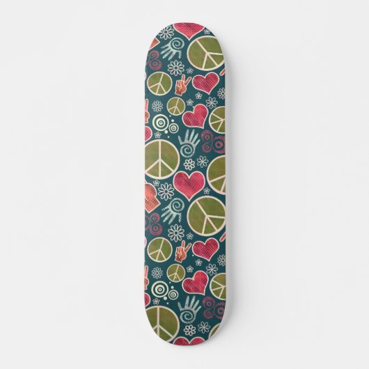Skateboard Symbole de la paix Hipster Pacifisme (Devant)