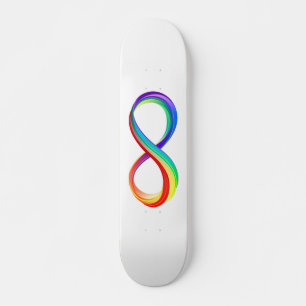 Skateboard Symbole de l'infini arc-en-ciel stratifié