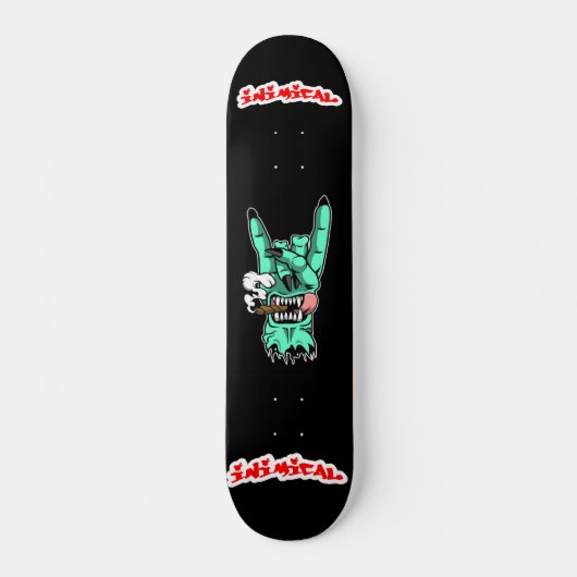 Skateboard SYMBOLE DÉVIL À MAIN Zombie Inimitable (Devant)