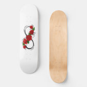 Skateboard Symbole d'infini avec les roses rouges (Recto)