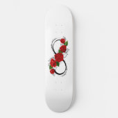Skateboard Symbole d'infini avec les roses rouges (Recto)