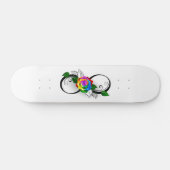 Skateboard Symbole d'infini avec Rose arc-en-ciel (Horz)